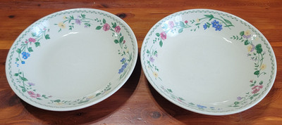 2 Farberware English Garden Bowls 4241, White Background Coupe Soup Bowls