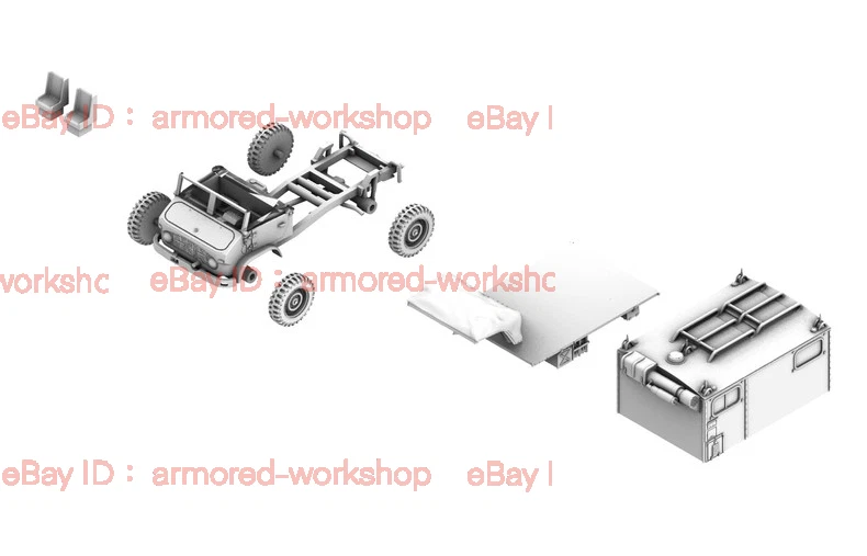 3D Printed 1/72 German Unimog 404 Truck Ambulance Unpainted - Image 4 of 4