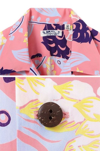 Camicia SUN SURF Rayon Aloha SHELL GINGER rosa XXL taglia SS39423 dal Giappone nuova F/S - Foto 5 di 12