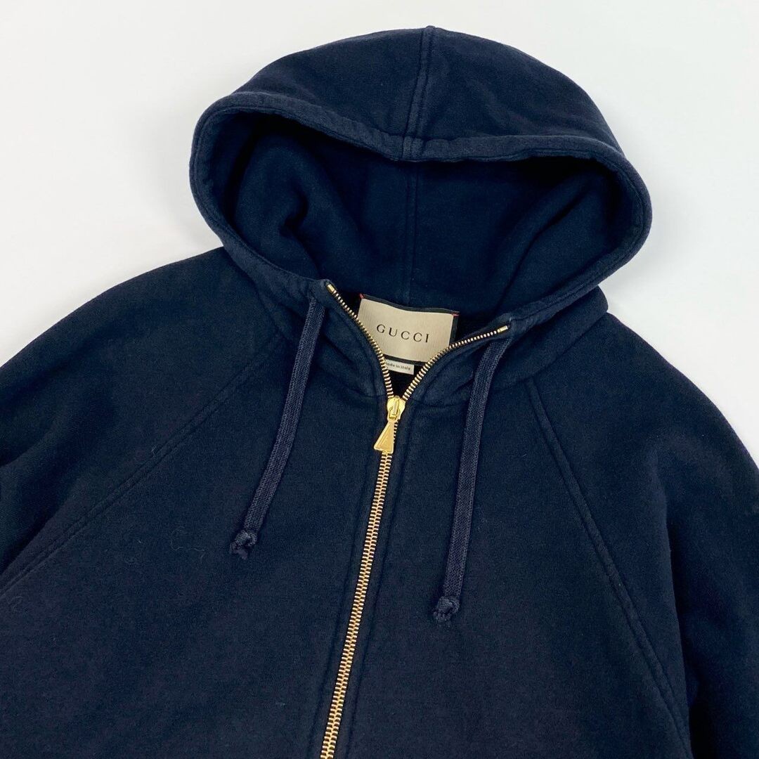 10a13 GUCCI Half Zip Sweatshirt Hoodie Long Sleeve Front Logo GG Used AYAN-0 thumbnail 5