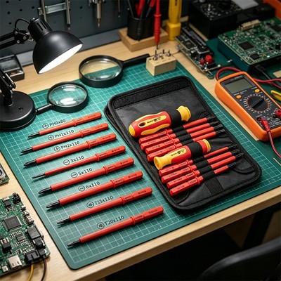 10pcs 1000V Insulated Screwdriver Kit for Home & Industrial Electrical Use