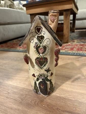 Blue Sky Clayworks Heart House Tea Light Candle Holder Heather Goldminc Garden 
