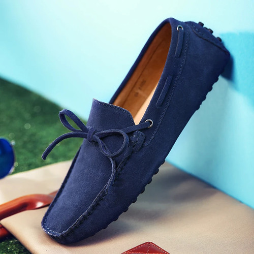 Men Suede Loafers Soft Moccasins Casual Shoes Driving Flat Penny Sneakers Yellow - Picture 4 of 33