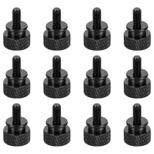 12 Pcs Computer Case Thumb Screw M4x8mm Knurled Screws Black