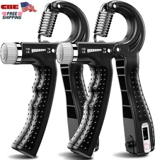 Hand Grip Strengthener 2 Pack Adjustable 10-130 Lbs Forearm Exerciser