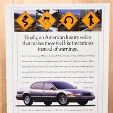 1994 Chrysler Lhs Silver Sedan Road Signs Vintage Print Ad Car Auto Advert
