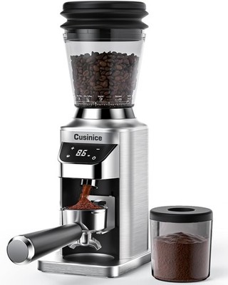 Conical Burr Coffee Grinder for Home Use, Anti-Static Espresso Grinder with 34