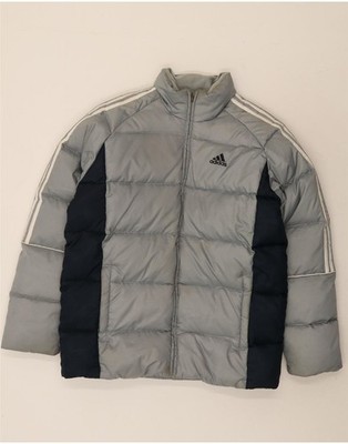 Adidas Herren Loose Fit Padded Jacke UK 36 Small Grau Colourblock Polyester AR25