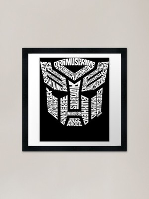 Transformer Autobots weiß gerahmt ein gerahmtes Wandbild Poster Leinwanddruck Bild