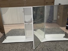 Hudson Reed 1350mm Mirrored Cabinet Large 3-Door Gloss White Bathroom Unit