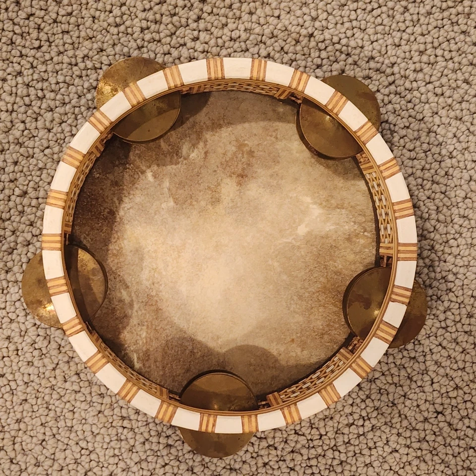 Vintage Wooden 10” Diameter, Handheld Tambourine, Made In Pakistan.  - Image 2 of 4