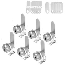 6 PCS Cabinet Lock Key Cam Keyed Alike RV Storage Door Drawer 11/8 Inch
