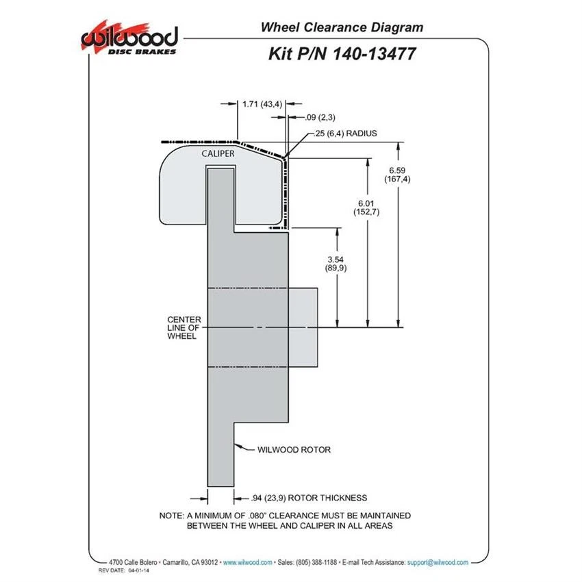 Wilwood 140-13477 Classic Series Dynalite Front Disc Brake Kit, 11 In. Foto 4 de 4