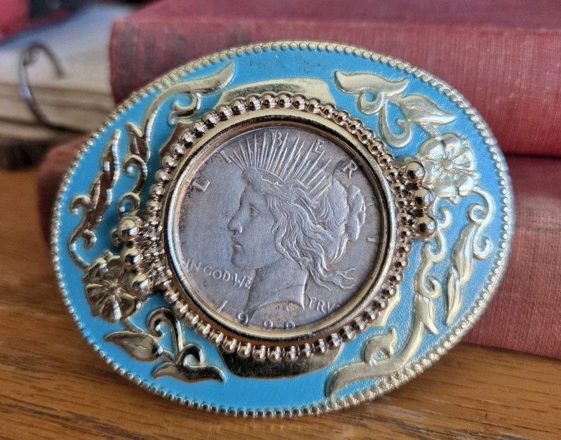 Silver Dolllar Belt Buckle. 1922s