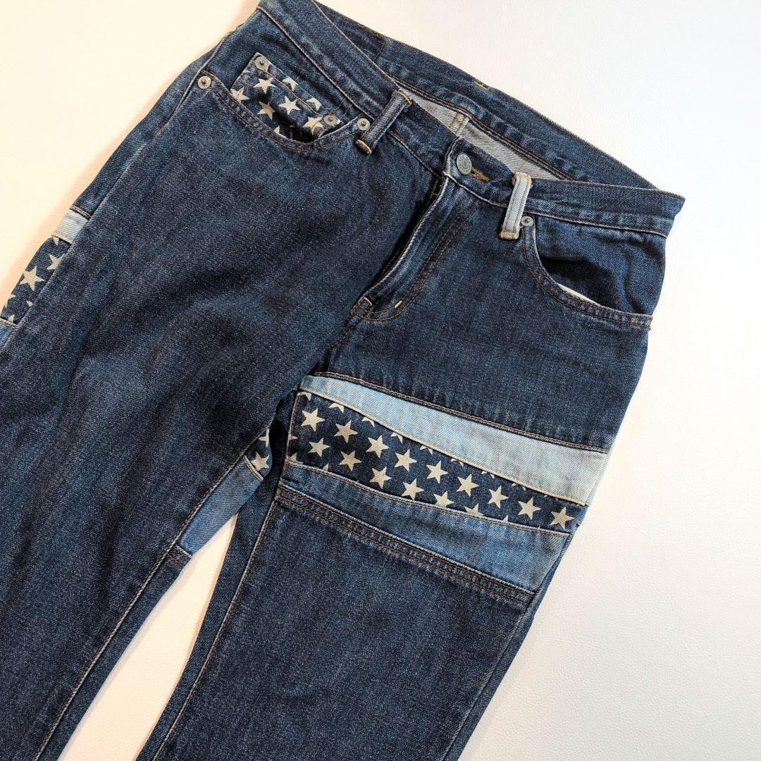 Hysteric Glamour Red Star Pattern Patchwork Flare… - image 1