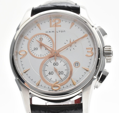 HAMILTON Jazzmaster H326120 Chronograph Date Silver Dial 42mm Quartz Men's Watch