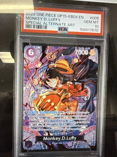 Monkey D. Luffy SP OP-15 ST26-005 adventures on Kami island PSA 10 English!!!