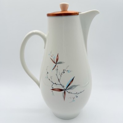 Carefree Syracuse China Finesse Coffee Pot Copper Lid Atomic  MCM USA