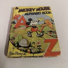 Poor 1936 Walt Disney A MICKEY MOUSE ALPHABET BOOK A To Z 26 Smiles 936 Whitman
