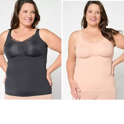 Evelyn & Bobbie Lace Trimmed V-Neck Seamless Bra Cami Choose Size/Color