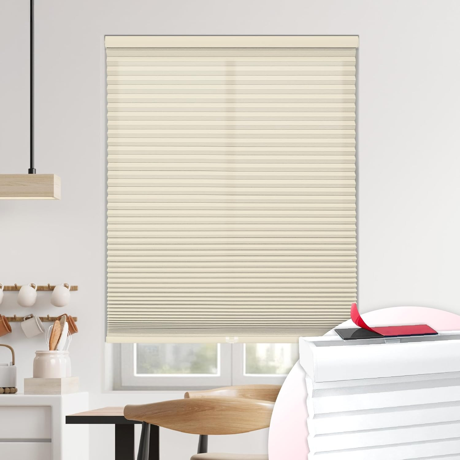 EZ Stick Cordless Light Filtering Cellular Shade 34"x72" Ala