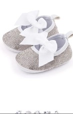 Baby Girls Mary Jane Flats Sparkly Bow Diamonds Princess Dress Shoes