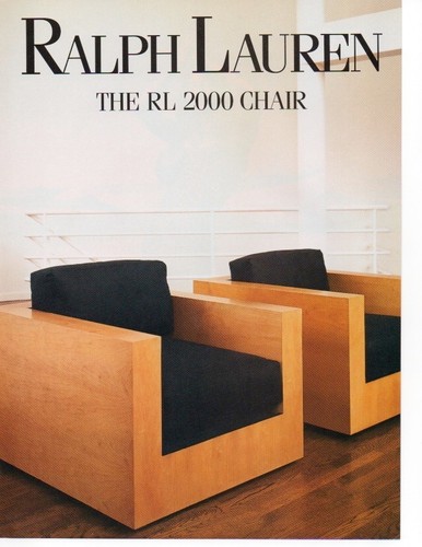 1990 Ralph Lauren RL 2000 Chair Magazine Furniture Ad Frameable Wall Art 1990s