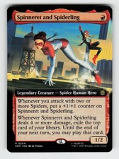 Spinneret and Spiderling (Extended Art) 264 Marvel's Spider-Man Magic MTG NM