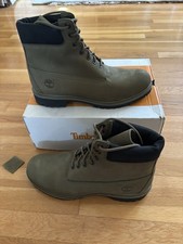 Timberland Premium 6 Inch Lace Waterproof Boot Sz 12M Olive Nubuck TB 0A2P6W E08