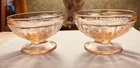 Vintage Federal Pink Depression Glass Sherbet Sharon Cabbage Rose Pattern 1 pr