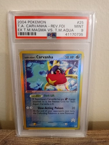 Team Aqua's Carvanha graded PSA 9 for sale on eBay