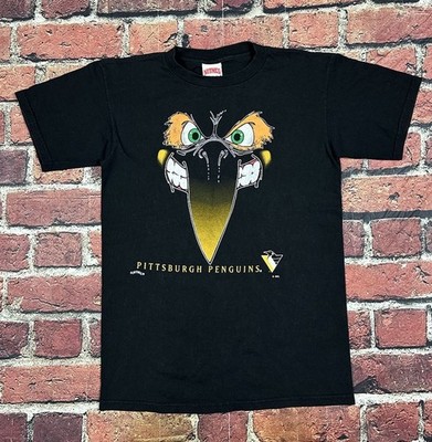 Vintage Pittsburgh Penguins Iceburgh T-Shirt Mascot Shadow Nutmeg NHL USA 90s