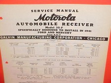 1941 Ford Mercury Super Deluxe Special Convertible Motorola Radio Service Manual