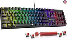 Redragon Mechanical Gaming Keyboard Wired, 11 Programmable Backlit Modes,