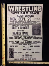 Replica Wrestling Event Poster NWA CWA Dusty Rhodes Harley Race 11x16 Florida