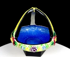 Maruhon Ware Japanese Porcelain Triple Handle Vintage 6" Floral Bowl 1920-1950