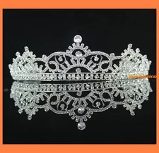 VICTORIAN CROWN RHINESTONE TIARA COMB BRIDAL PARTY WEDDING ACCESSORY PROM H263