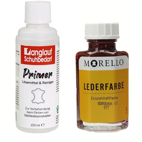 Morello Lederfarbe 40 ml + Langlauf Leder Reiniger + Primer 100ml im Set - Bild 14 von 15