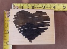 3 1/2" X 2 3/4" Heart Rubber Stamp Posh Impressions Rubber Stampede