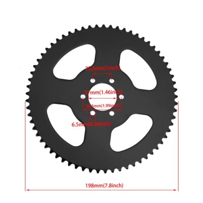 Pignone Posteriore 65 Denti 37mm #35 Catena Per Go Kart E Mini Moto: Corona In Metallo Per Mmb80 80cc Motovox Mbx10 CC100x - 3