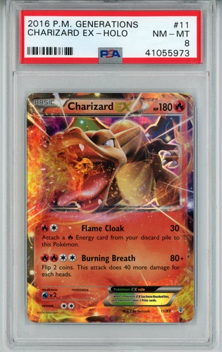 2016 POKEMON GENERATIONS CHARIZARD EX #11 HOLO FOIL PSA 8 NM-MT #41055973