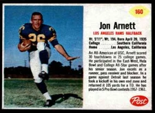 1962 POST CEREAL JON ARNETT E LOS ANGELES RAMS #160