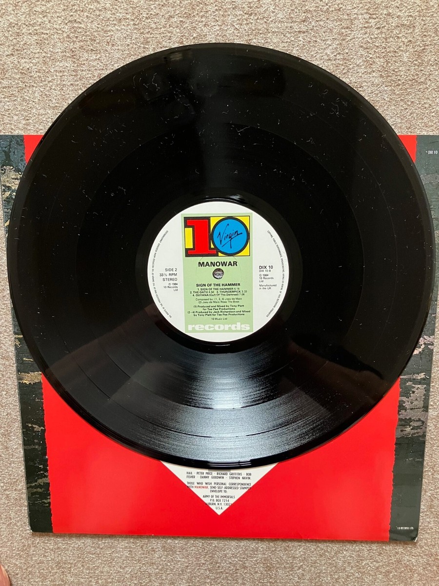 Manowar / Sign of The Hammer 1984 Virgin DIX10 LP Inner JAPAN 美品
