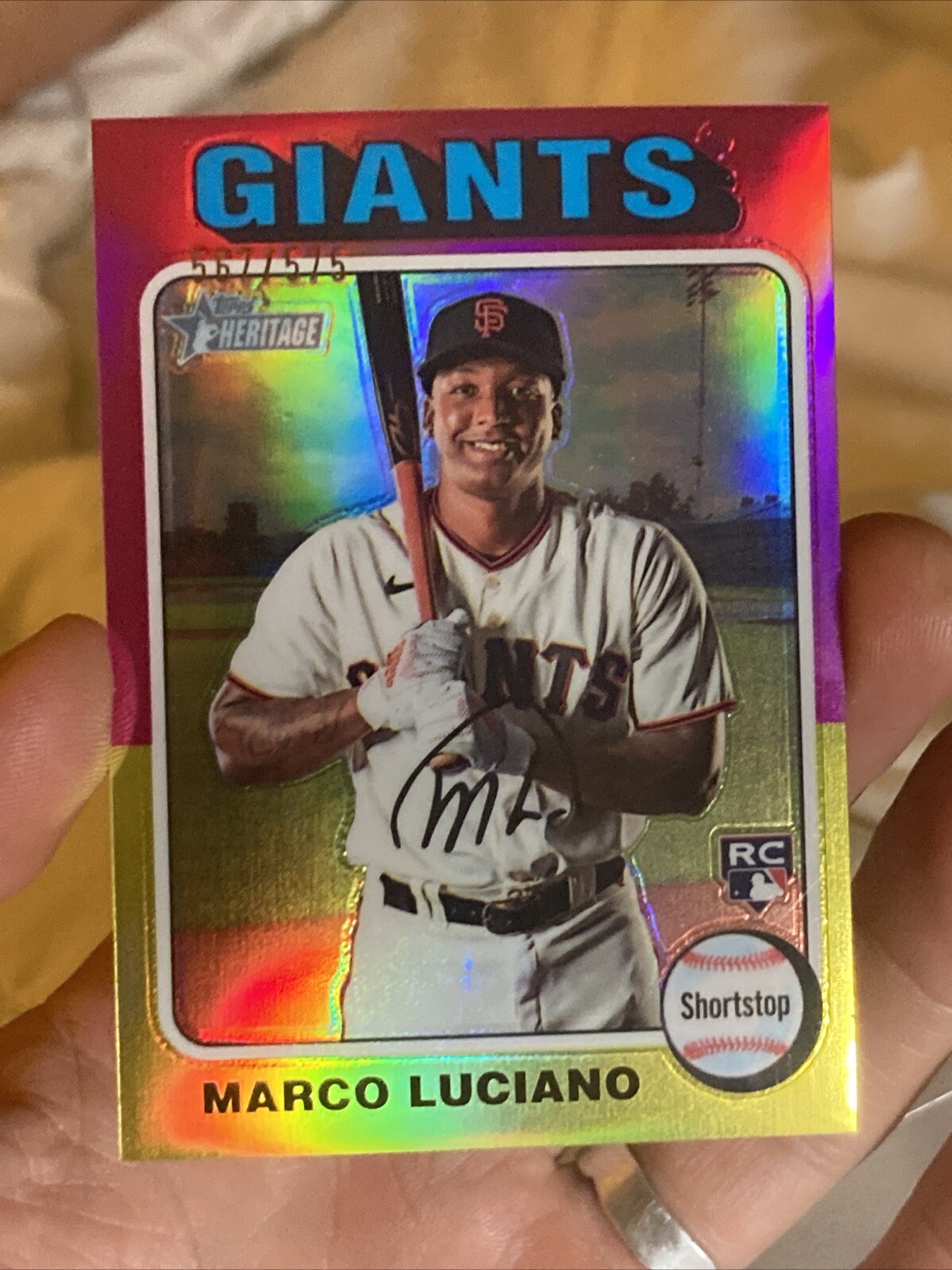 2024 Topps Heritage - Chrome Refractor #391 Marco Luciano /575 (RC)