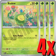 4x Budew 004/131 x4 - Prismatic Evolutions - Pokemon TCG - Common - Playset