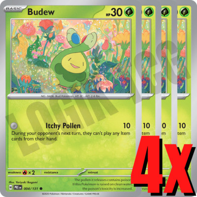 4x Budew 004/131 x4 - Prismatic Evolutions - Pokemon TCG - Playset