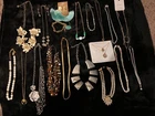 Vintage Lot Costume Jewelry Necklaces, Bracelet, Earrings -22 Items Total