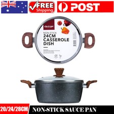 20/24/28CM Non-Stick Sauce Pan Cookware Casserole Milk Pot w/Lid Saute Saucepan