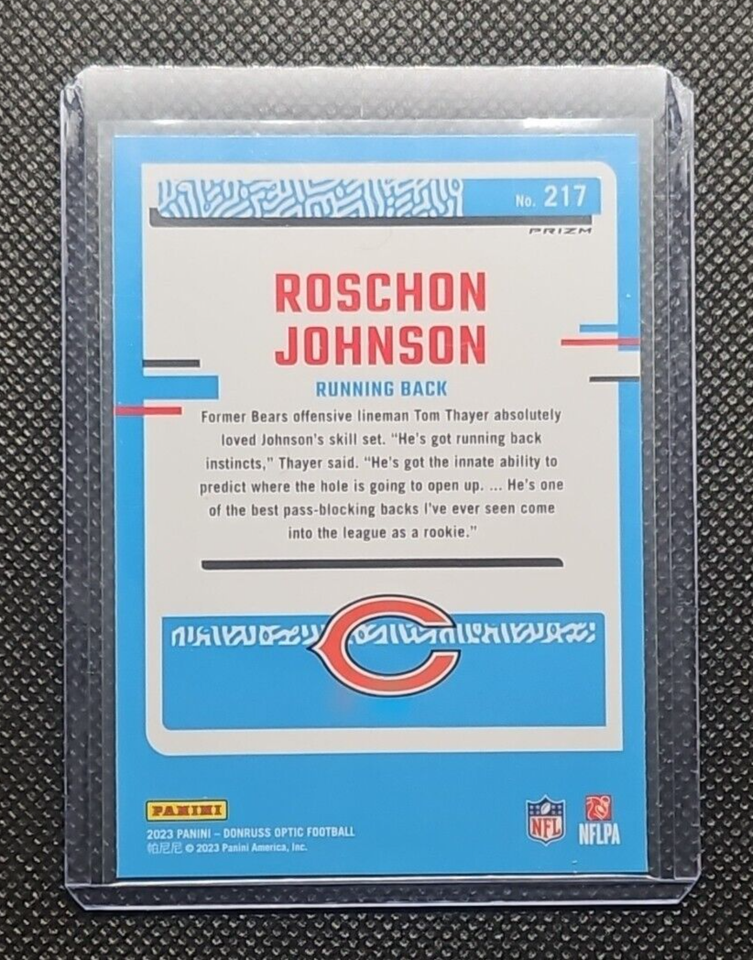 2023 Donruss Optic Rated Rookie Roschon Johnson Chicago Bears Purple Shock 217 eBay
