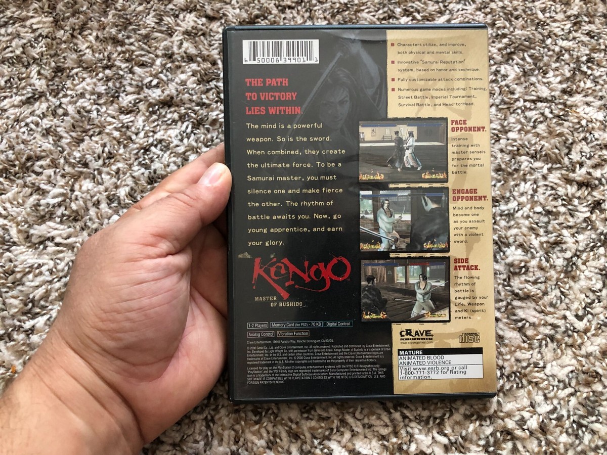 Kengo: Master of Bushido (Sony PlayStation 2, PS2, 2001) W/O Manual Tested